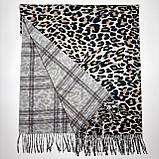Двусторонній Леопардовий шарф палантин із натурального кашеміру. Турецька зимова шаль, фото 2