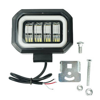 Світлодіодна протитуманна фара (ближнє світло) 4 линзи СТГ 40W 12-32V з ангельським оком ДХВ