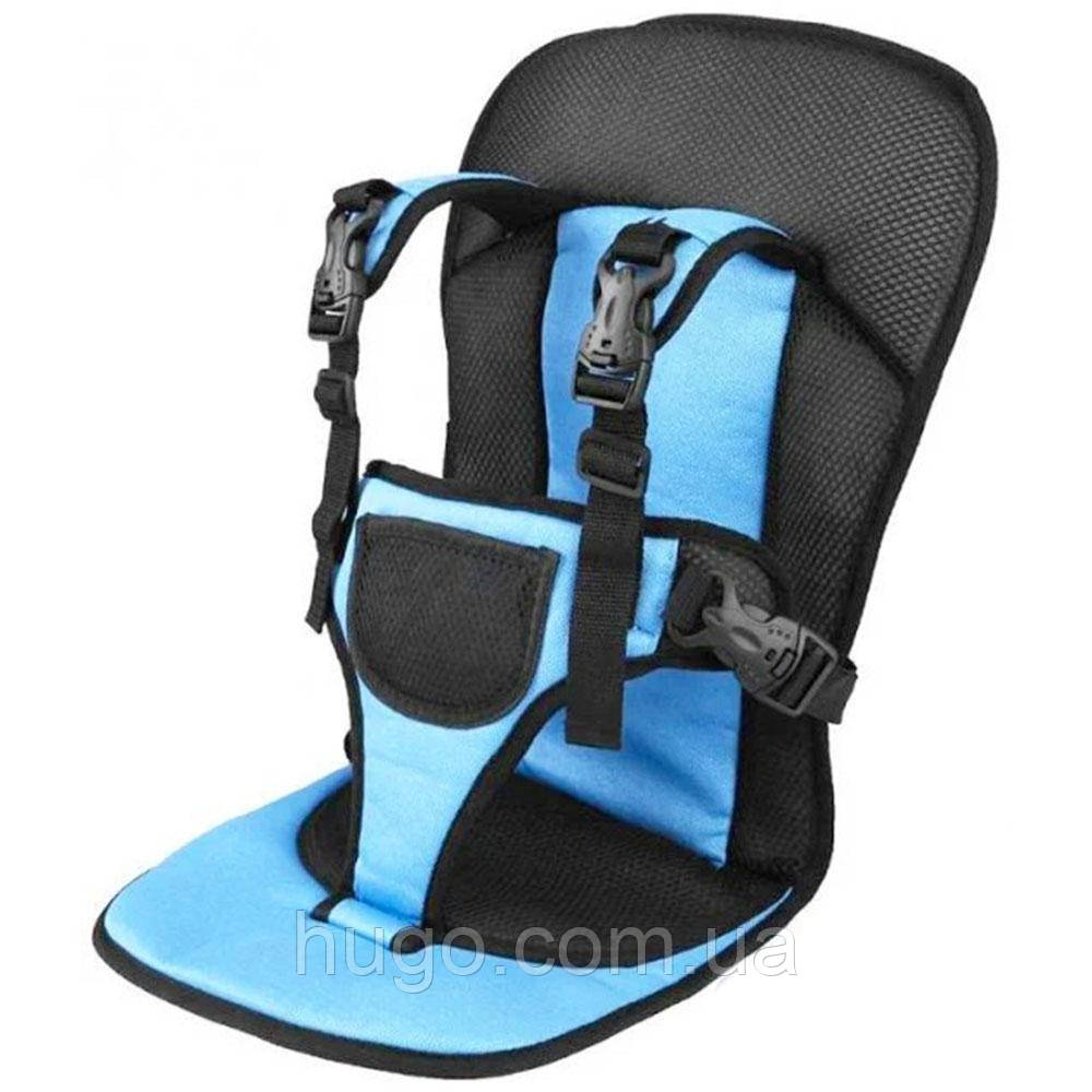 Дитяче безкаркасне автокрісло від 9 міс до 4 років Синє Multi Function Car Cushion/ Крісло автомобільне