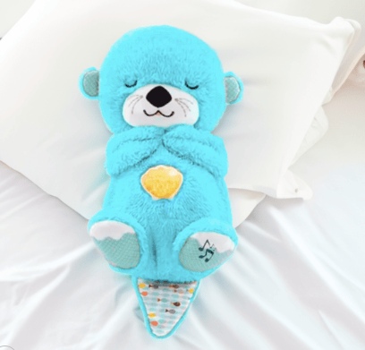 Інтерактивна мягка іграшка для сну з функцією дихання "Спляча Видра", синя