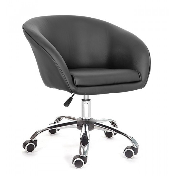 Кресло поворотное Мурат-К черное на хром колесиках, фото 1