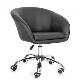 Кресло поворотное Мурат-К черное на хром колесиках