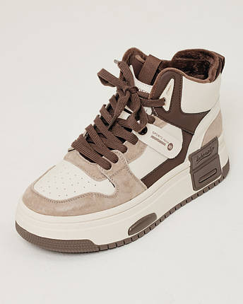 Черевики на платформі Prima D'arte 2397 36 молочно-коричневі шкіра, фото 1