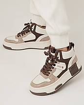 Черевики на платформі Prima D'arte 2397 36 молочно-коричневі шкіра, фото 2