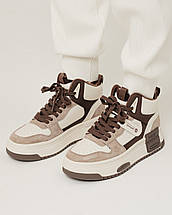 Черевики на платформі Prima D'arte 2397 36 молочно-коричневі шкіра, фото 3