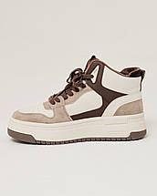 Черевики на платформі Prima D'arte 2397 36 молочно-коричневі шкіра, фото 4