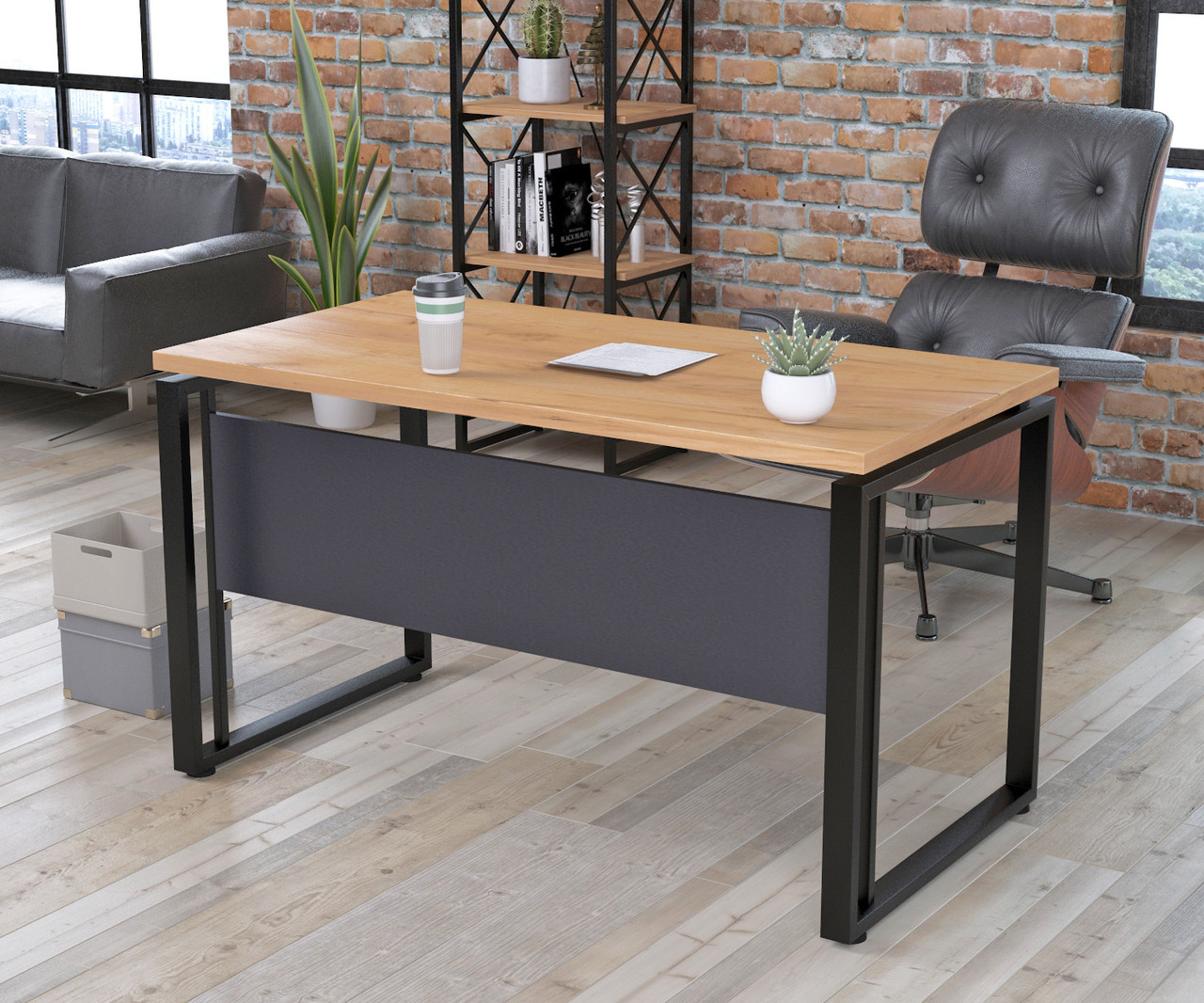 Письмовий стіл G-135-32 Loft Design Дуб Крафт золотий