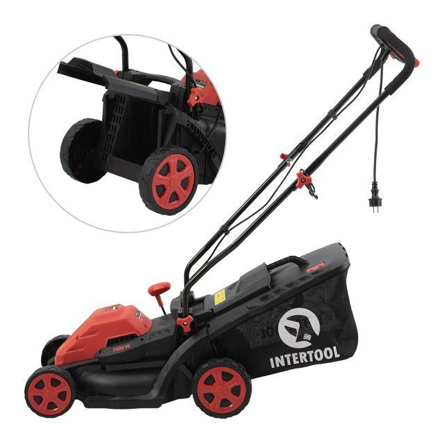 Газонокосарка електрична 1.4 кВт, 230 В~50 Гц, 3300 об/хв, 340 мм, 30-80 мм, STORM INTERTOOL WT-2264, фото 1