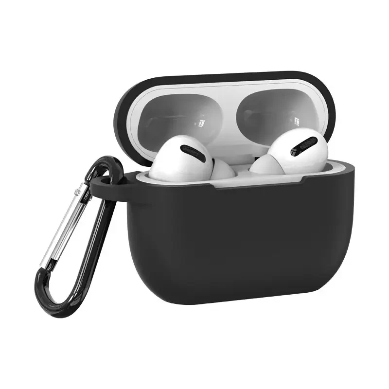Силіконовий чохол для Apple AirPods PRO/PRO 2 з карабіном, Чорний