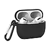 Силіконовий чохол для Apple AirPods PRO/PRO 2 з карабіном, Чорний