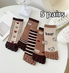 Набір жіночі шкарпетки з пальцями (36-39) 5 пар Bear