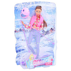 Дитяча лялька "Лижниця" Defa 8520(Pink) рожевий, шарнірна 29 см, Toyman