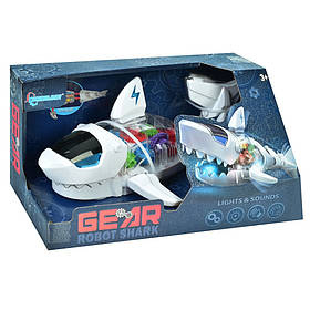 Інтерактивна іграшка "Робот Акула" Bambi S-2A(White) білий, музика, світло, рухливі деталі, їздить, Toyman