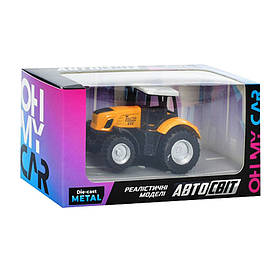 Дитячий інерційний Трактор АвтоСвіт AS-2532(Yellow) жовтий, металевий 7,5 см, Toyman