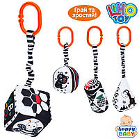 Підвіска м'яка Квадратик Limotoy 9110A/9111A/9112A/9113A для ліжечка та візка з брязкальцем, 10x11x6 см