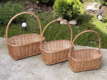 Набір плетених корзин із лози