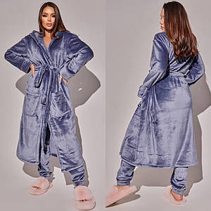 Жіноча тепла унісекс (халат+штани) новинка 2024