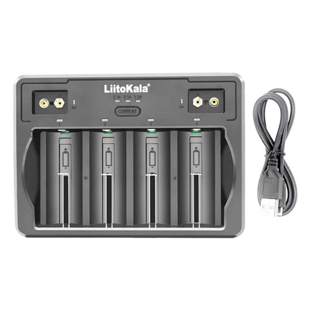 Універсальний зарядний пристрій Liitokala Lii-D4, 4 канала, Ni-Mh/Li-ion/Крона, USB-C, LED, Box