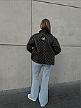 Чорна стьобана куртка з блискавкою, фото 2