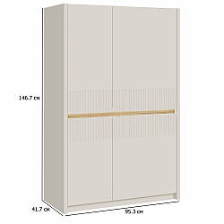 Шафа для посуду з підсвічуванням Oak Squere 95.3 см пісочна та дуб маувелла в скандинавському стилі в їдальню