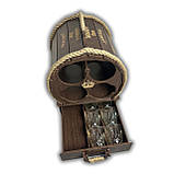 Міні-бар "Бочка", дерев'яний, 32*27*26 см, з чарками, коричневий, фото 3