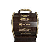 Міні-бар "Бочка", дерев'яний, 32*27*26 см, з чарками, коричневий, фото 4