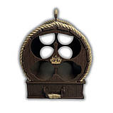 Міні-бар "Бочка", дерев'яний, 32*27*26 см, з чарками, коричневий, фото 2