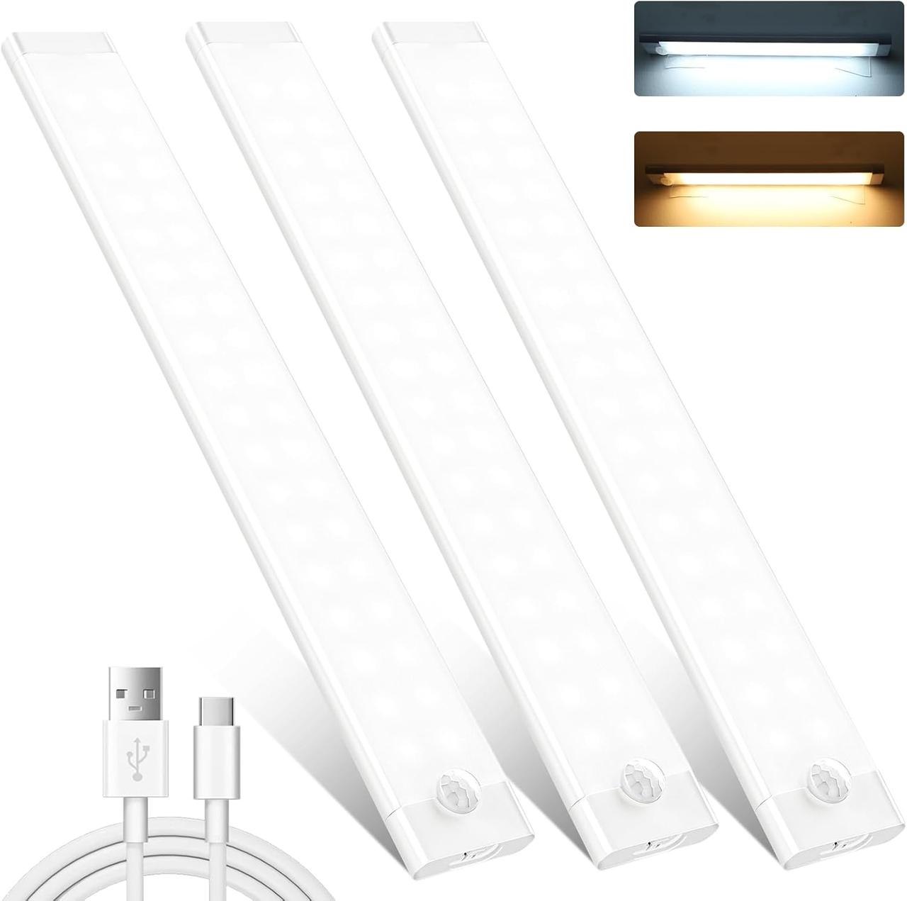 Світлодіодне підсвічування для кухні shirylzee, упаковка з 3 72 світлодіодів для шаф, акумулятор ємністю 2000 мАг USB-C, фото 1