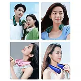 Портативний безлопатевий міні-вентилятор на шию MM04 Акумуляторний вентилятор 5 режимів охолодження, фото 5