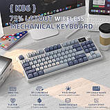 Бездротова клавіатура ATTACK Shark K86 Blue | RGB підсвітка | HotSwap, фото 2