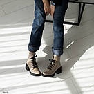 Шкіряні жіночі черевики темно-бежевого кольору 36-41, фото 9