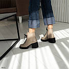 Шкіряні жіночі черевики темно-бежевого кольору 36-41, фото 10