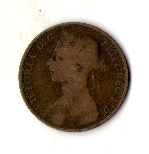 Велика Британія › Королева Вікторія 1 пенні 1892 рік №2052
