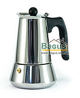 Кавоварка гейзерна з неіржавкої сталі 220 мл (4 чашки) з індукційним дном Edenberg (EB-1805)