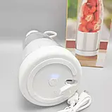 💚Портативний блендер для смузі із кришкою, Пляшка міні шейкер, Фітнес-блендер акумуляторний Білий, фото 2