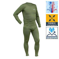 Термобілизна чоловіча Tm Warm Soft. XXL-XXXL/50-52р. Стрейч. Олива. Комплект термобілизни футболка +кальсони UTRUM-019.