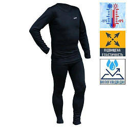 Термобілизна чоловіча Tm Warm Soft. S-M/42-44р. Стрейч. Чорний. Комплект термобілизни футболка +кальсони UTRUM-019.