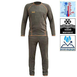 Термобілизна чоловіча Tm Microfleece. XL/48р. Фліс. Оливковий. Комплект термобілизни футболка +кальсони UTRUM-020.