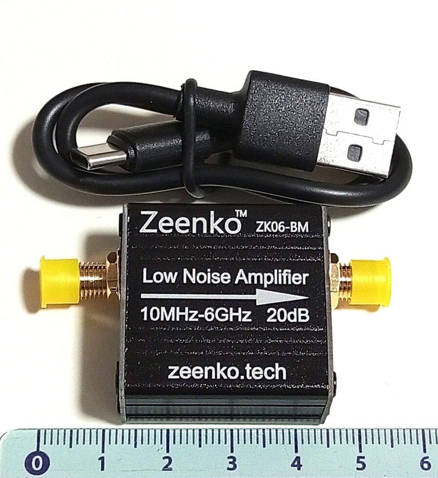 Підсилювач радіосигналів LNA 100kHz-6GH 20dB, з вбудованим акумулятором, Zeenko ZK06-BM