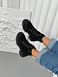 Черевики жіночі з нубуку чорного кольору демісезонні, фото 5