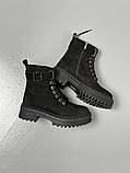 Черевики жіночі з нубуку чорного кольору демісезонні, фото 10