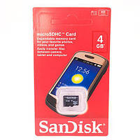 Карта памяти microSD SanDisk 4 Gb 4 Class
