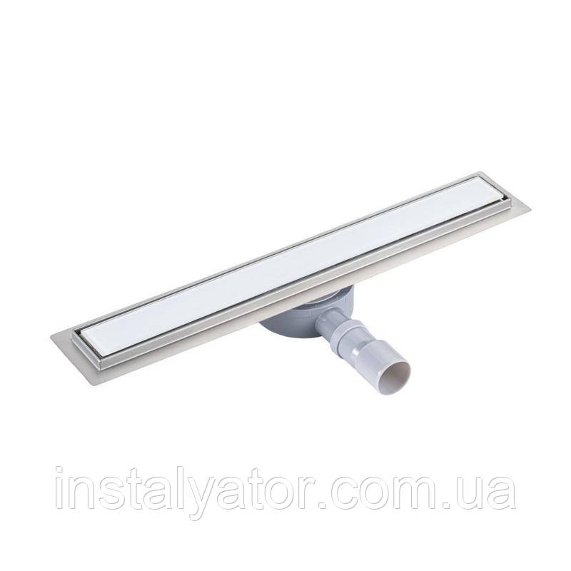 Трап із нержавіючої сталі Qtap Scorpio Tile800 лінійний із сухим затвором під плитку, фото 1