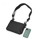 Тактична сумка через плече BLOK Slim чорна тканина барсетка, фото 5