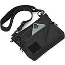 Тактична сумка через плече BLOK Slim чорна тканина барсетка, фото 3