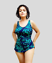 Купальник 2025 слитный 7117 Ксюша зеленый (В НАЛИЧИИ ТОЛЬКО 54 56 58 60 62 УКР р-ры), фото 2