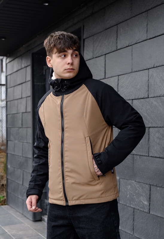 Демісезонна чоловіча куртка Staff soft shell ob beige & black, фото 1