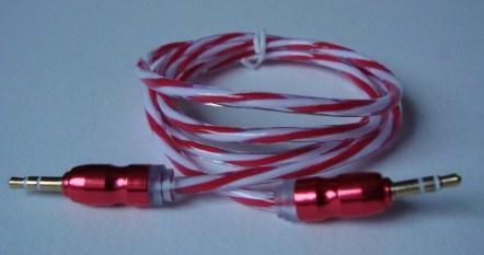 Кабель AUX 3.5 jack 1 м кольоровий силіконовий