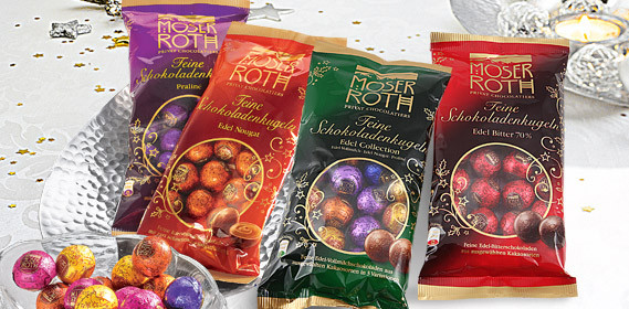 Шоколадные шарики ассорти Moser Roth Mini Chocoladenkugeln, 150 гр. - фото 3 - id-p444666379