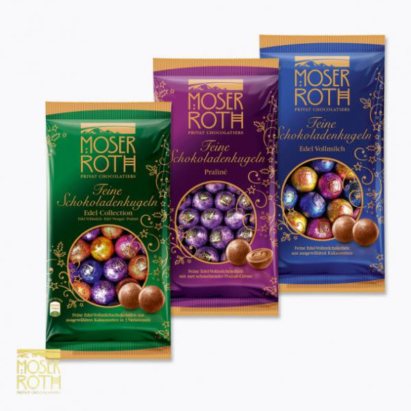 Шоколадные шарики Moser Roth Mini Chocoladenkugeln Edel Bitter 70%, 150 гр. - фото 2 - id-p444666909